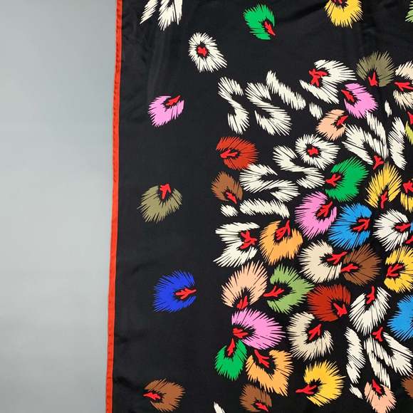 MISSONI Black Multi-Color Abstract Print Silk Scarf - Picture 2 of 5